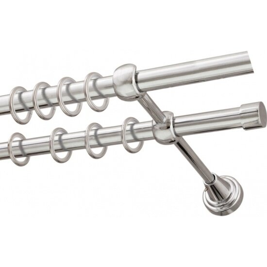 Карниз металлический двухрядный Arco Doro DDA диаметр 16мм хром глянец составной 300 см