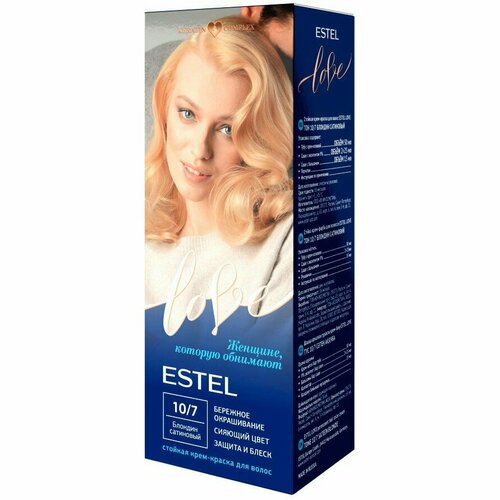 Краска-уход для волос Estel Love №10/7 блондин сатиновый краска крем для волос estel love 10 0 блондин платиновый