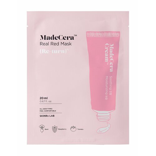 SKINRx LAB MadeCera Real Red Mask Маска для лица тканевая успокаивающая, 20 мл