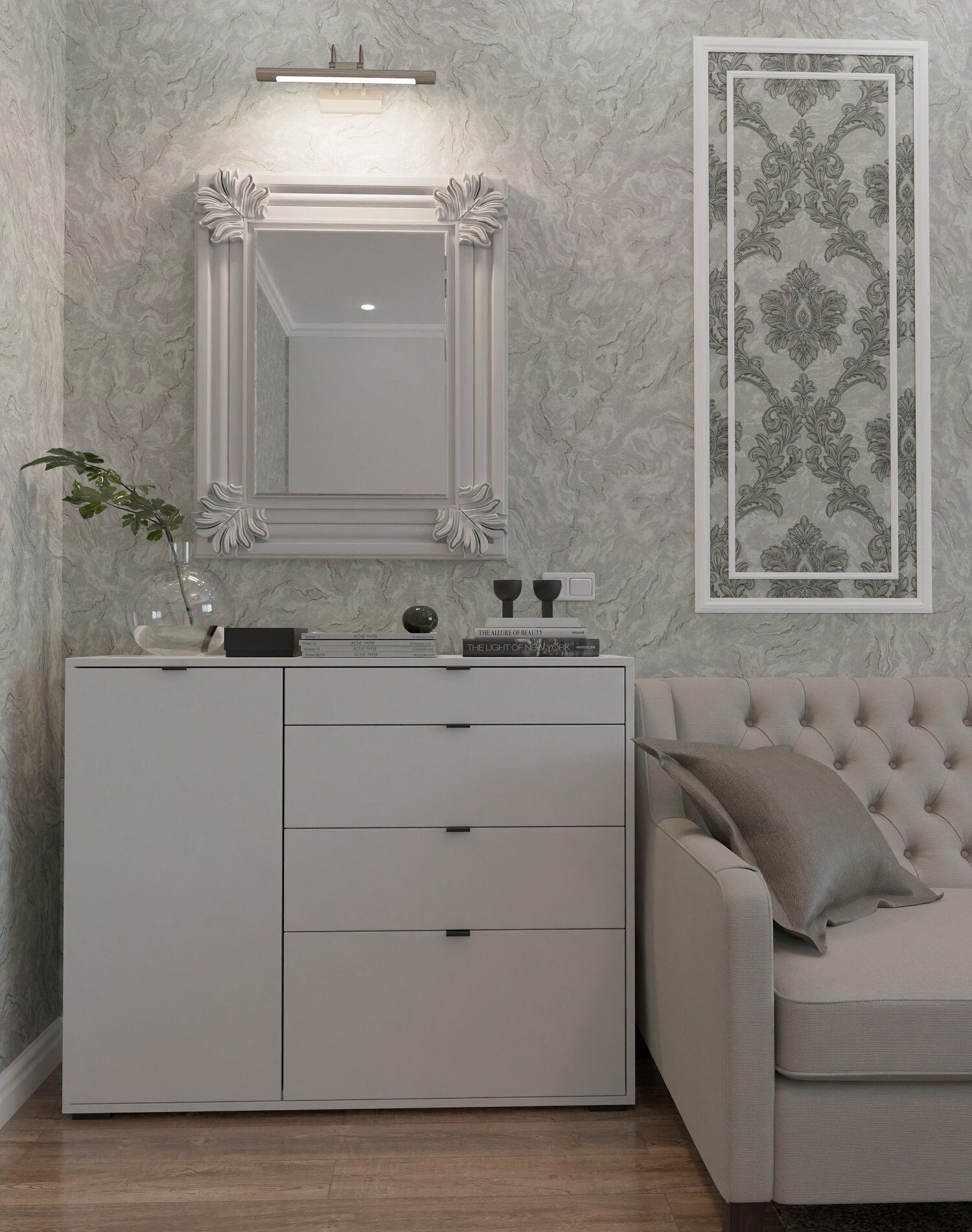 Обои флизелиновые Palitra Home Palazzo темно-серые 1.06 м HC31169-41 - фото №3