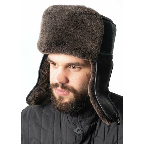 фото Шапка ушанка ярмарка шапок, размер 58, коричневый