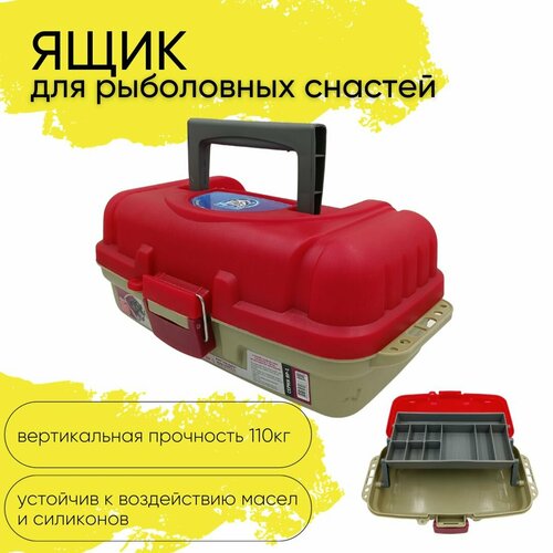 фото Ящик для рыболовных снастей, подходит для летней рыбалки и зимней, 1 лоток три кита