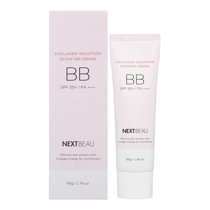 NEхTBEAU Collagen Solution Glow BB Cream SPF 50+ / PA+++ 02 Natural Beige Омолаживающий ББ крем с гидролизованным коллагеном 02 Натуральный бежевый 50г
