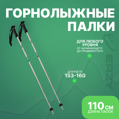 Лыжные горнолыжные палки Eazyrent 110 см / Рост 153-160