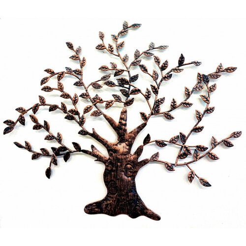 Настенный декор из металла Медный Дуб (фактурная чеканка с покрытием)