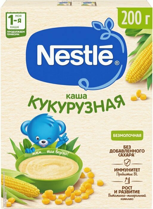 Каша Nestle Кукурузная безмолочная 200г