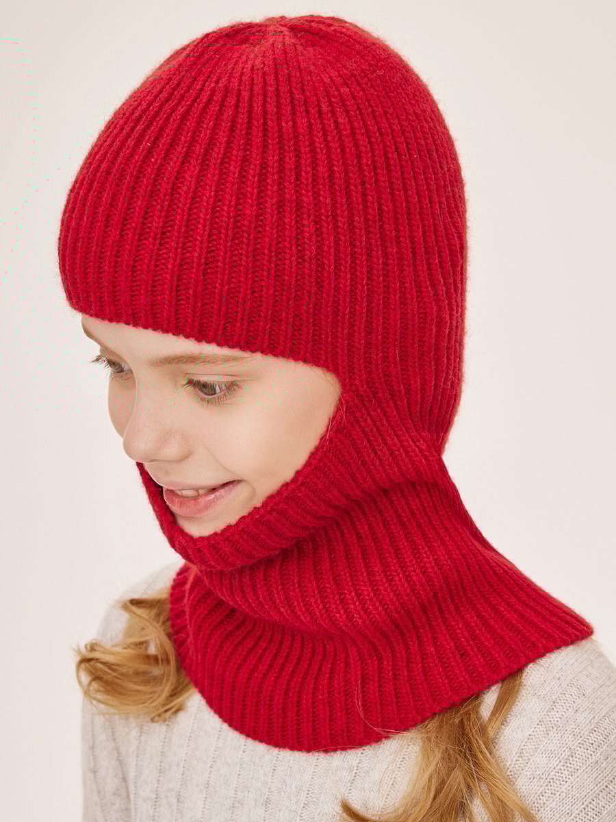 Балаклава Noble People для девочек, размер 52/54, красный — фото 1