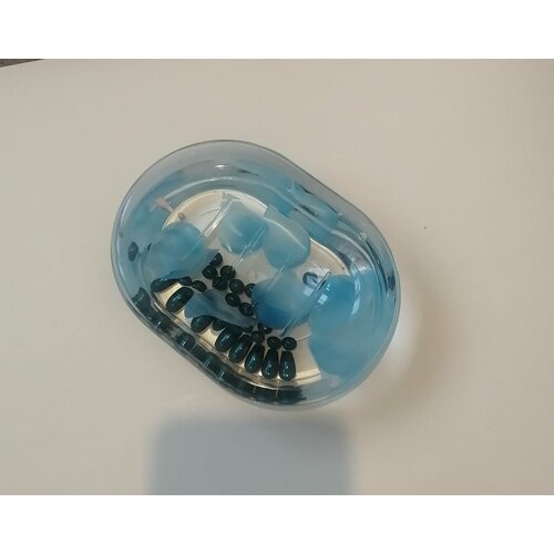 Мыльница гелевая Голубые лепестки Blue Petals, с голубыми лепестками.