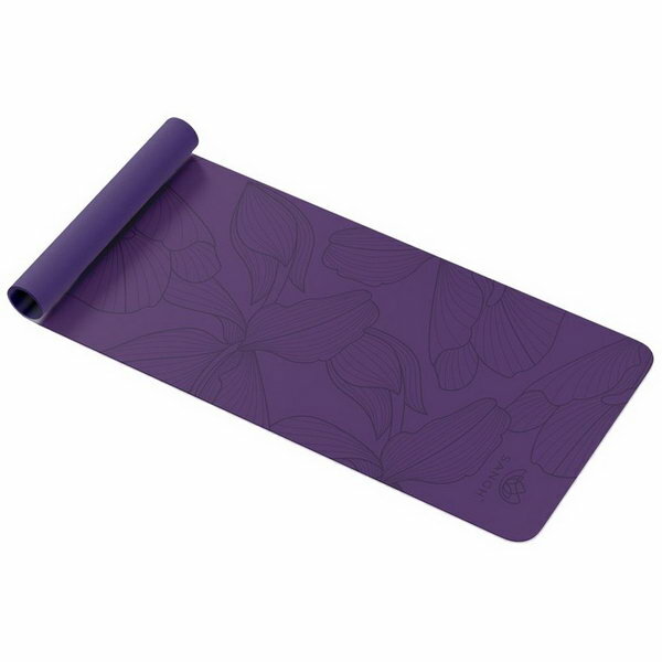 Коврик для йоги Flowers, 183х61х0.6 см, цвет фиолетовый
