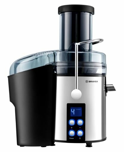 Соковыжималка BRAYER 1705BR центробежная /800 Вт, 4 скор, LEDдисп, рез. для сока 1,1л, резер. мякот 2 л