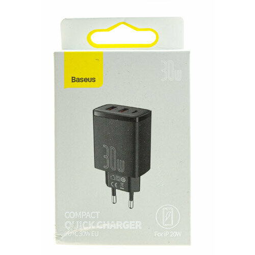 Сетевое зарядное устройство c 2 USB to Type-C Baseus, CCXJ-E01 Quick charger сетевое зарядное устройство baseus compact quick charger usb type c 20w eu ccxj b01 ccxj b02 black