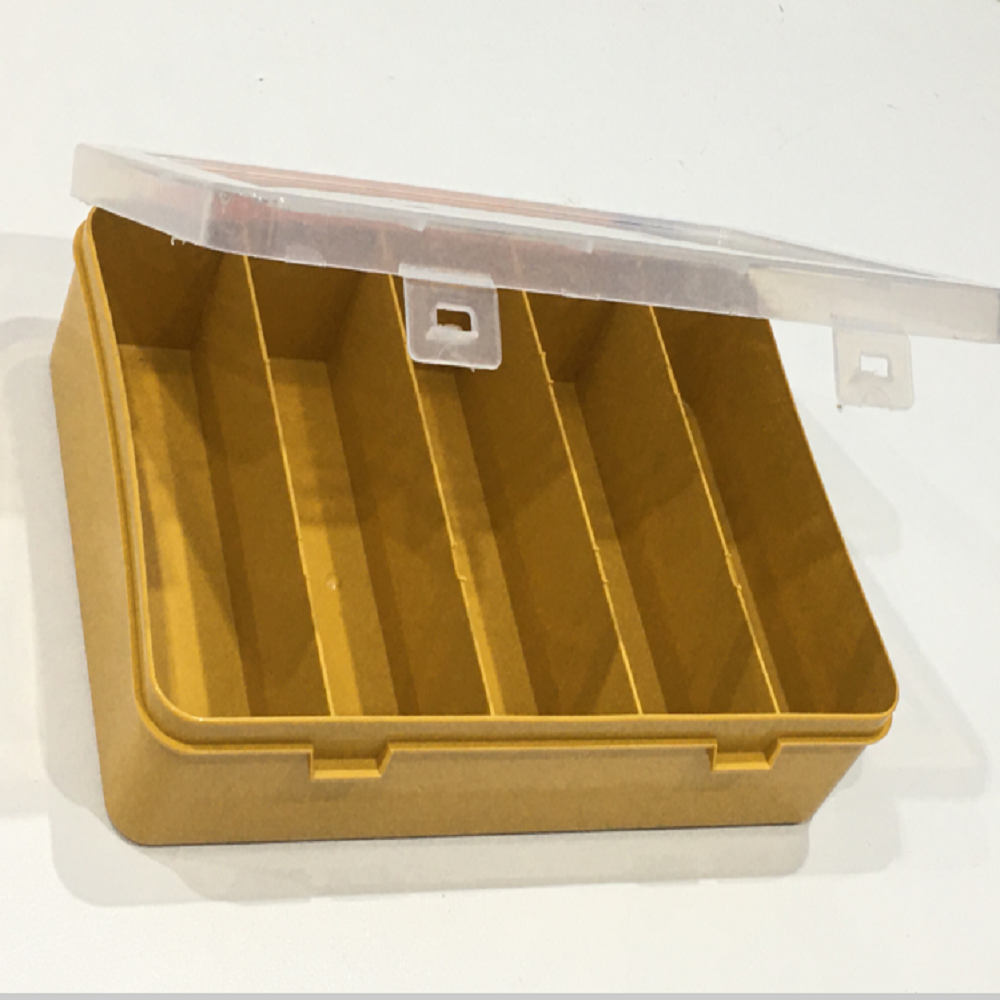 Контейнер для мелочей (пластик) 19x125x47см; Желтый Органайзер для хранения шпулек  швейных принадлежностей бисера болтиков гаечек (Секций-5)