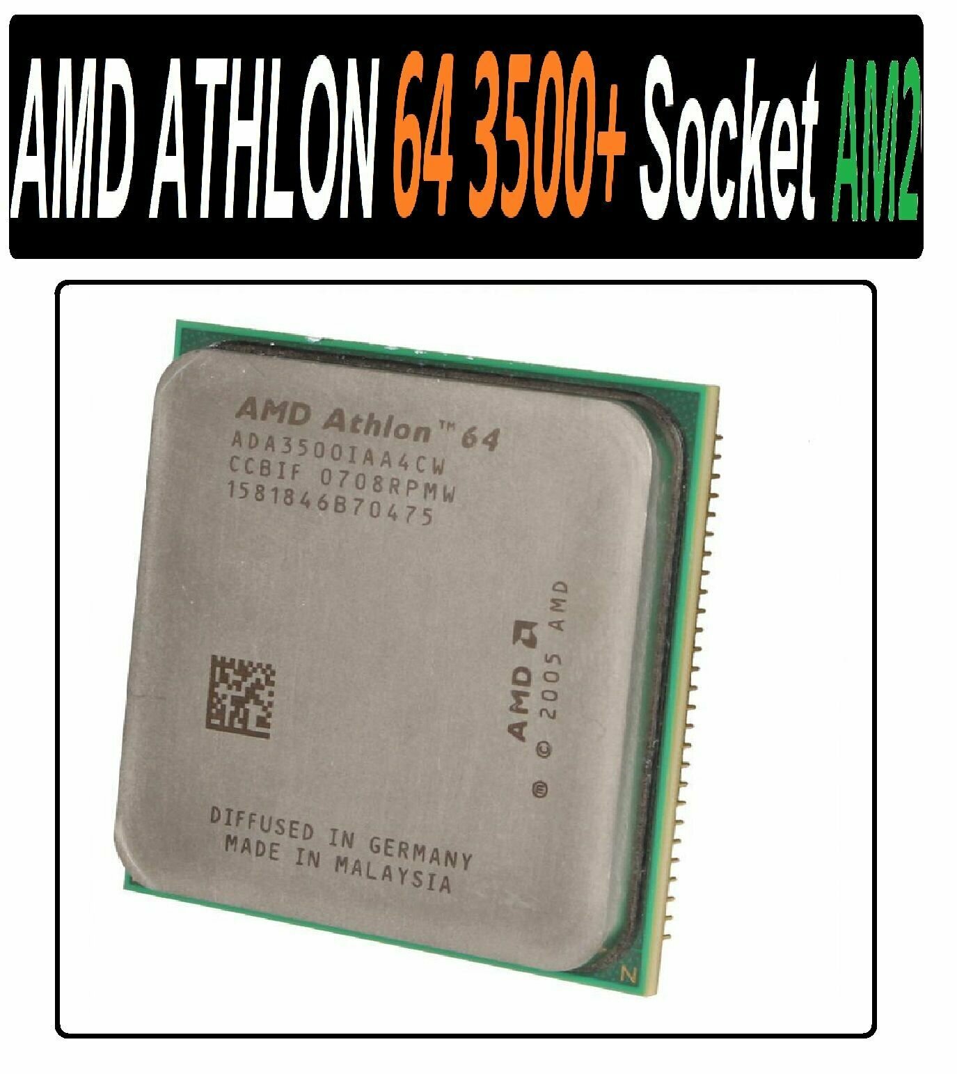 AMD Athlon 64 3500+ 2.2 GHz ADA3500IAA4CN 2Ghz - Socket AM2, 67W, rev. G2 OEM версия