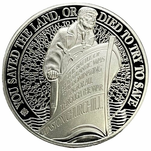 Гибралтар 1/2 кроны 2016 г. (Битва за Атлантику - You saved the land) (Proof) с сертификатом клуб нумизмат монета 1 2 кроны гибралтара 2016 года медно никель 90 лет со дня рождения королевы елизаветы ii