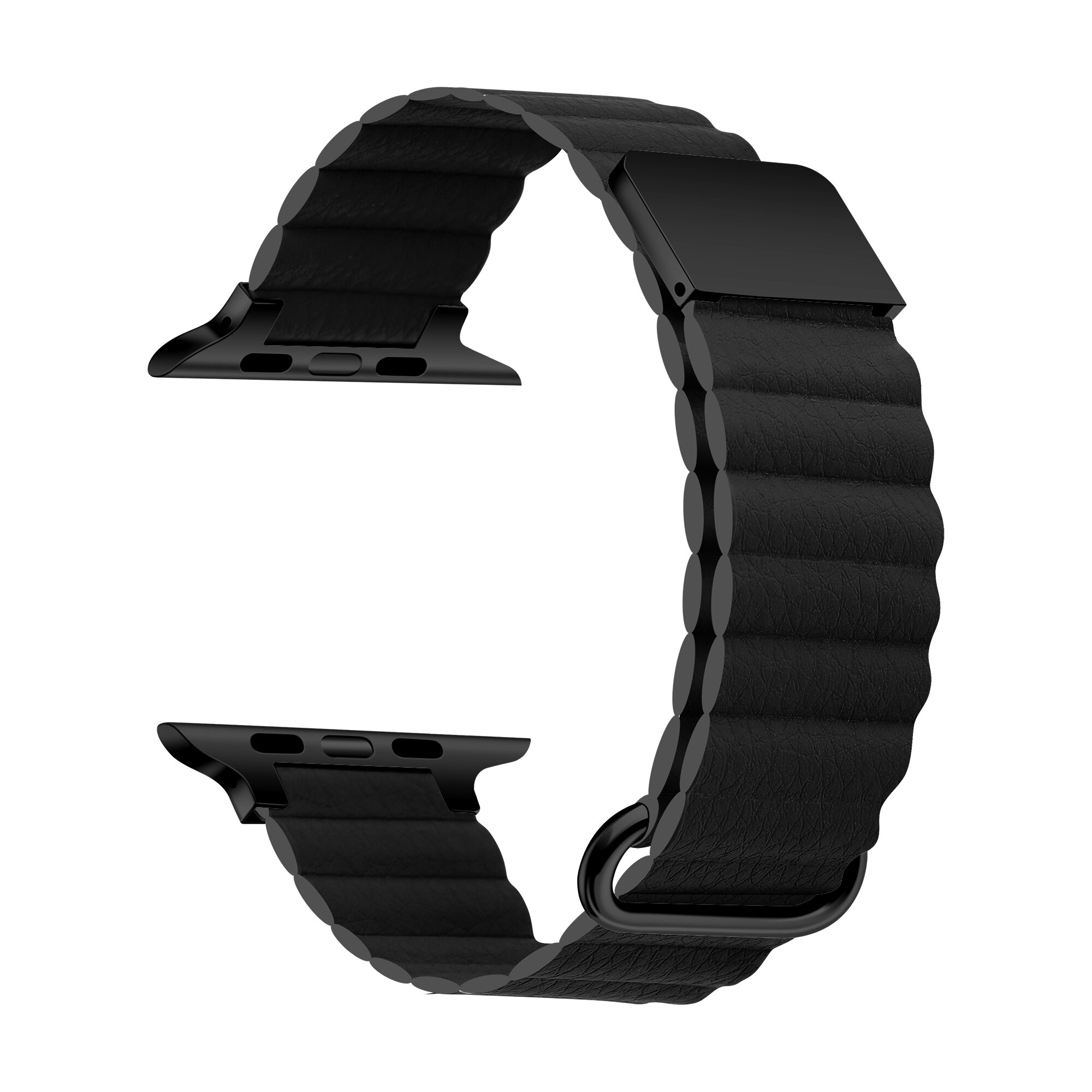 Ремешок кожаный Leather Loop Ultra для Apple Watch 42/44/45/49 мм, на магните, черный (4)