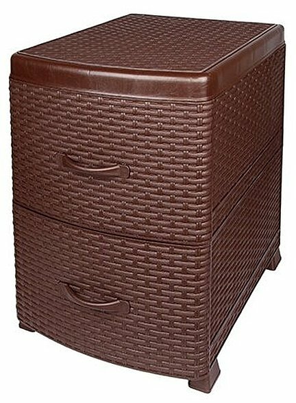 Комод-тумба Violet Ротанг (35501) 2 секции 48х38х52 см коричневый