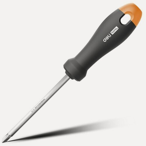 Изображение товара Двухсторонняя отвертка SL6+PH2 "Home Series Gray" Deli HT1055C (длина стержня 100мм, Cr-V, Soft Touch рукоятка)