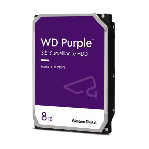 Western Digital Purple HDD 3.5 SATA 8Tb, 5640RPM, 256MB buffer (DV&NVR), WD85PURZ, 1 year