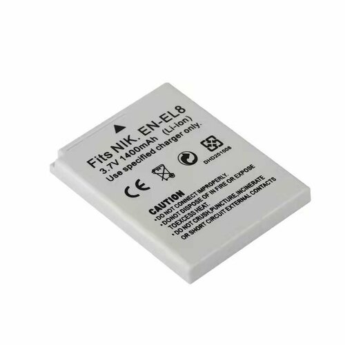 Аккумулятор EN-EL8 для фотоаппарата Nikon Coolpix P1, P2, S1, S2, S3, S5, S6, S7, S8, S9, 3.7V 1400mAh