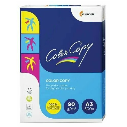 Бумага COLOR COPY, А3, 90 г/м2, 500 л, для полноцветной лазерной печати, А++, Австрия, 161% (CIE) color copy 90 г м2 sra 3 320x450 мм 500 листов