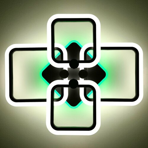 Управляемая светодиодная люстра с пультом и подсветкой 205/2+2BK