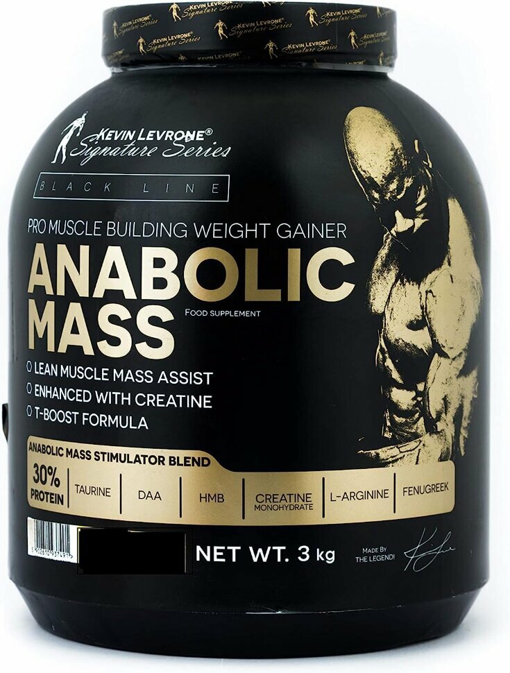 Гейнер Kevin Levrone Anabolic Mass 3 кг клубничного вкуса