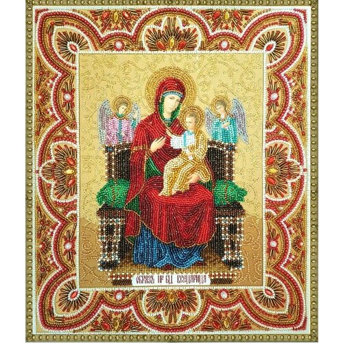 Набор для вышивания бисером с использованием камней и жемчуга Икона Божией Матери Всецарица К-208 26х31 2490₽