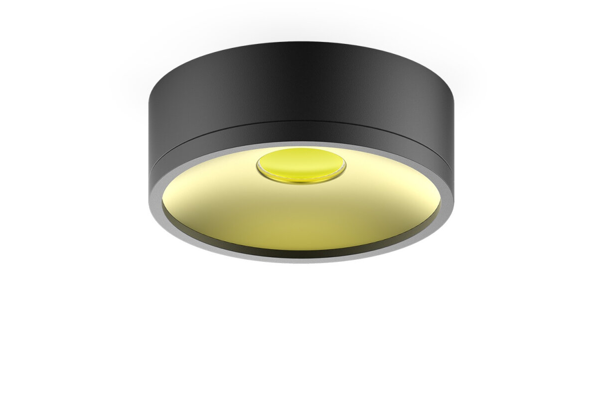Gauss LED светильник накладной 12W черный/золото 3000K 140х50, 770лм HD026