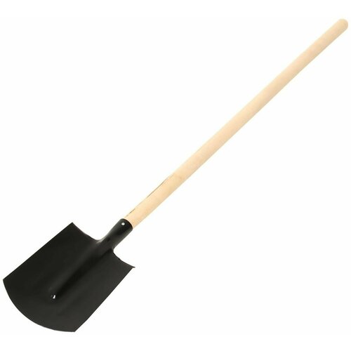 Лопата штыковая, прямоугольная, L 144 см, деревянный черенок