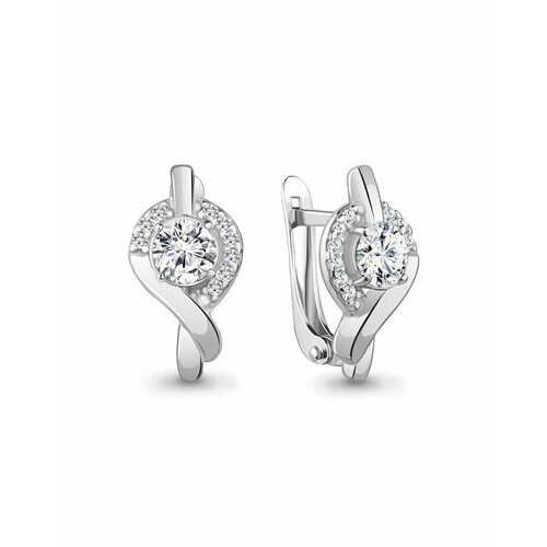 Серьги Amarin Jewelry, серебро, 925 проба, родирование, фианит, серебряный
