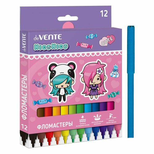 Фломастеры для детей творчество рисование 12 цветов 116₽