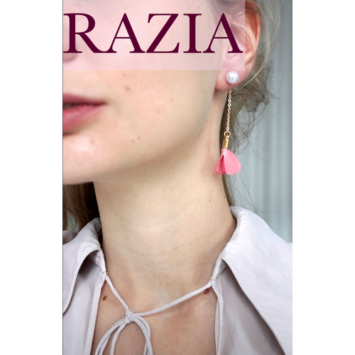 Серьги , коралл синтетический, перламутр, искусственный камень, металл, коралловый, пыльная роза