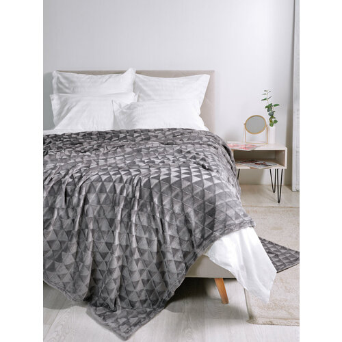 Плед покрывало 200х220 Сон Cotton серый, графит