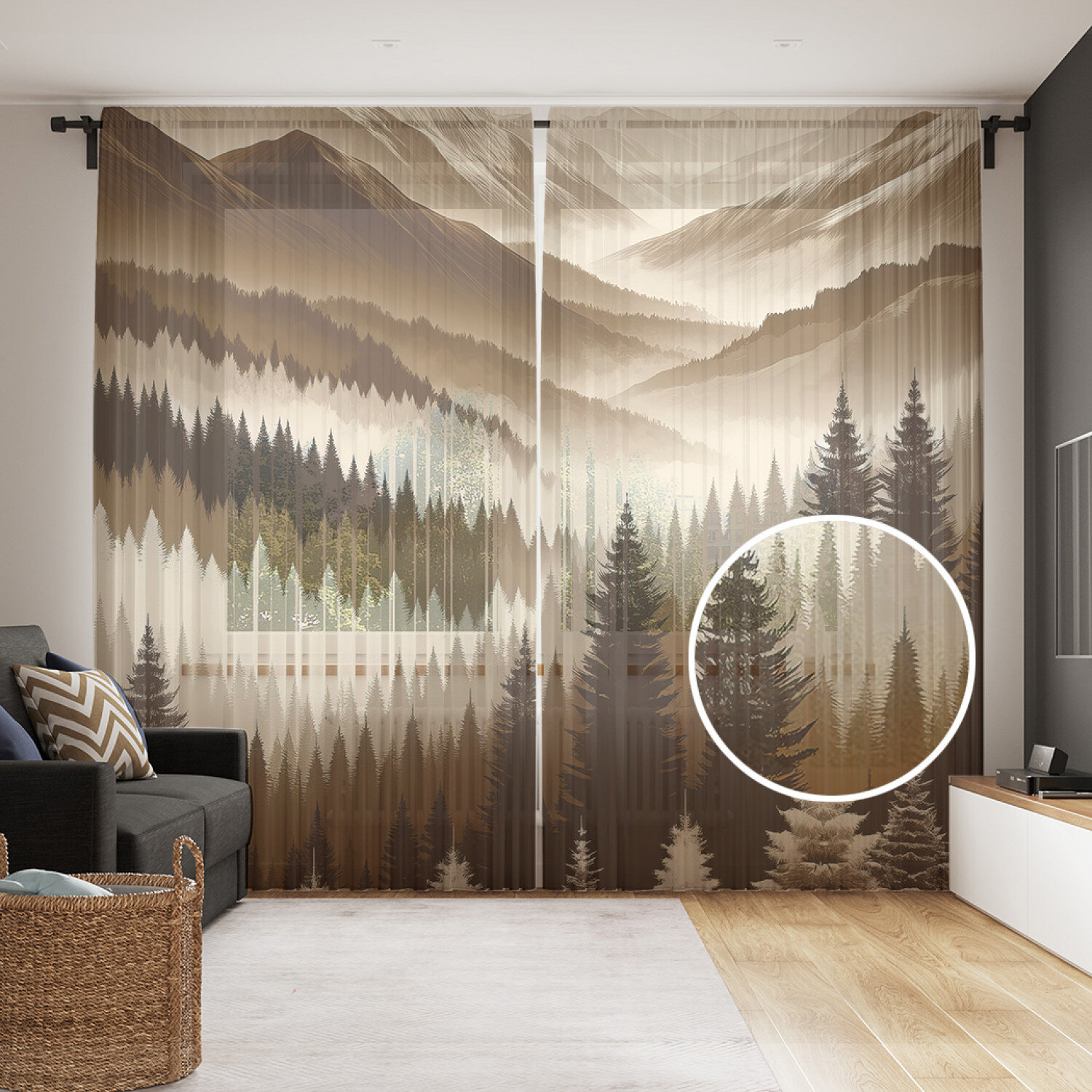 Тюль фототюль длинный JoyArty 