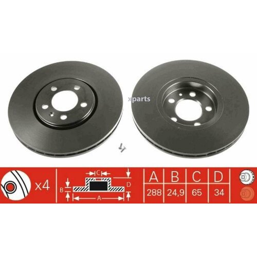 ZF RUSSIA DF4027 ZFR Торм. диск пер. вент.[288x25] 5 отв.