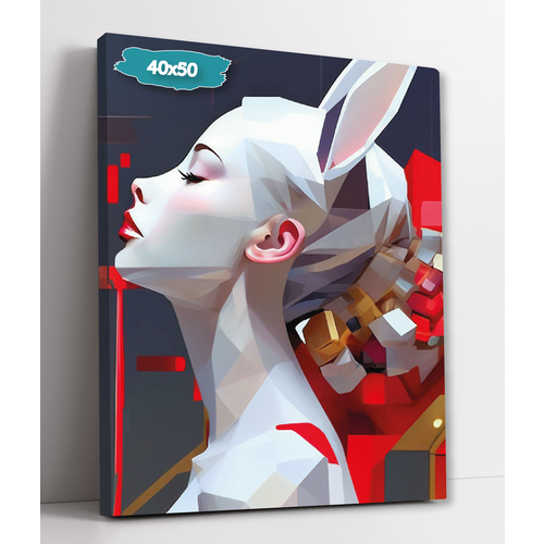 Интерьерная картина 40х50 Девушка Зайчик 899₽