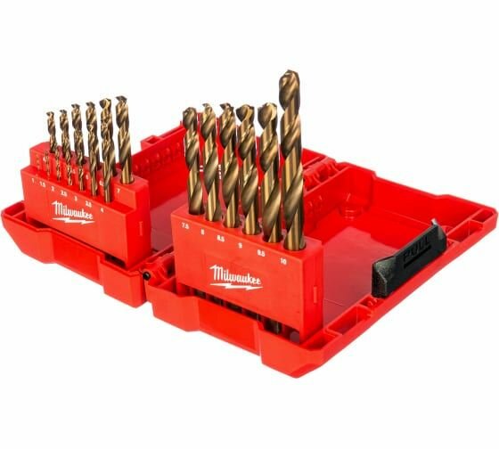 Набор свёрл по металлу 19шт, HSS-G Cobalt DIN338 Milwaukee 4932352470
