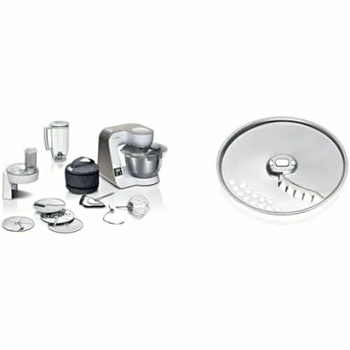 Кухонный комбайн Bosch серии 4 MUM5XW20 чаша из нержавеющей стали 39 л и диск для картофеля фри MUZ45PS1 двусторонний диск 6585000₽