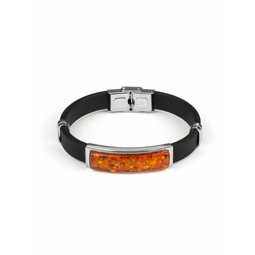 Браслет, янтарь, черный, золотистый, оранжевый