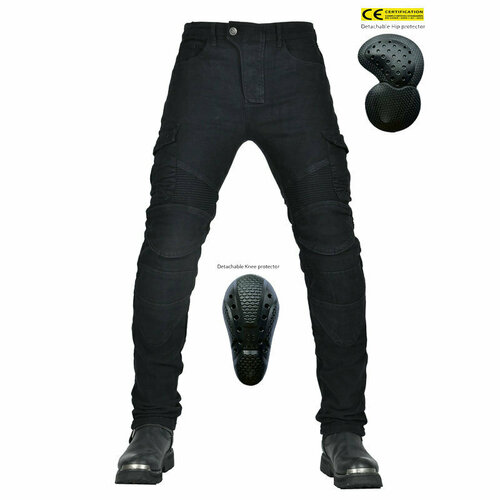 фото Мотоциклетные брюки volero knight army green, защита от падения, размер xl, черные