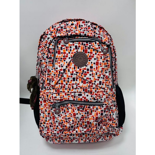 Большой городской универсальный рюкзак «Киплинг. Обезьянки» оранжево-красный