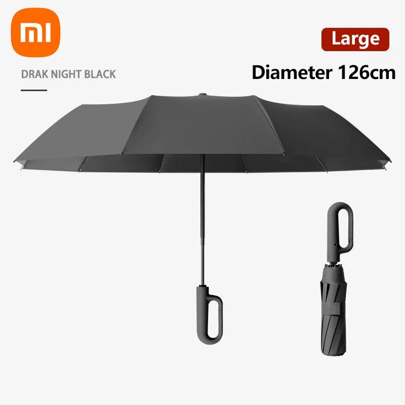 Xiaomi очень большой усиленный ветроустойчивый дождестойкий двухцелевой Ультрафиолетовый полностью автоматический зонт с кольцевой пряжкой