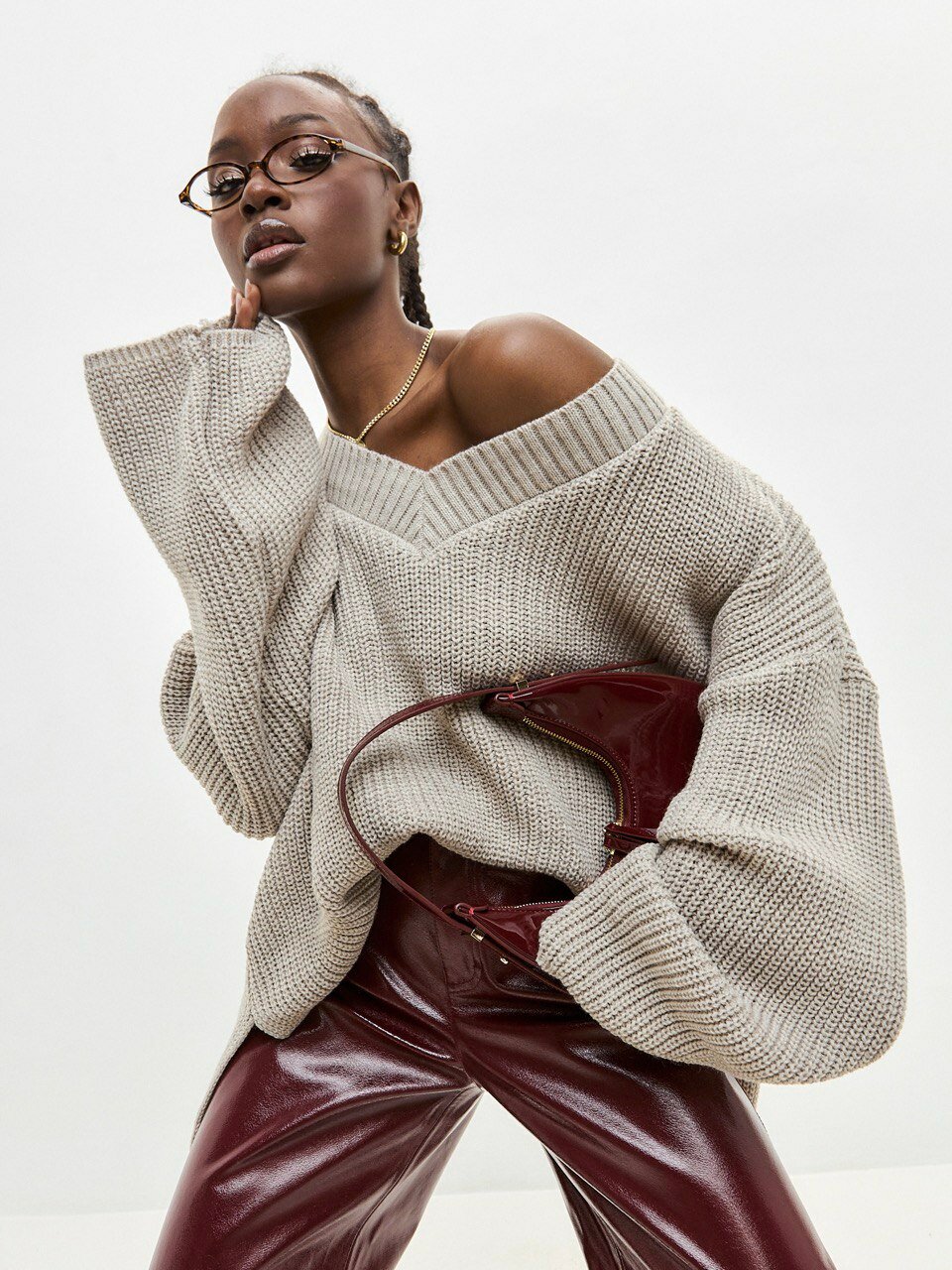 Свитер Portugalka Осень-Зима 2025-2026, размер ONE SIZE, , бежевый