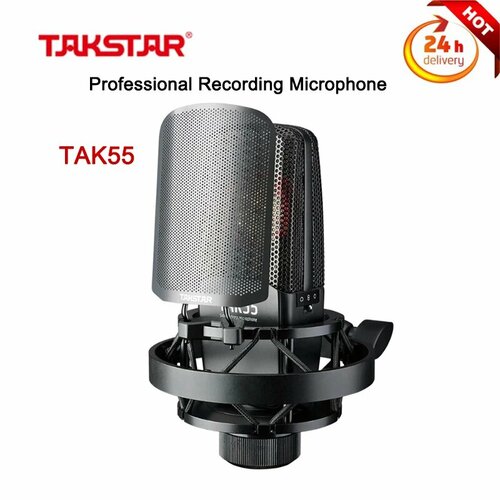 Профессиональный проводной конденсаторный микрофон TAKSTAR TAK55 для домашней записи 8052₽