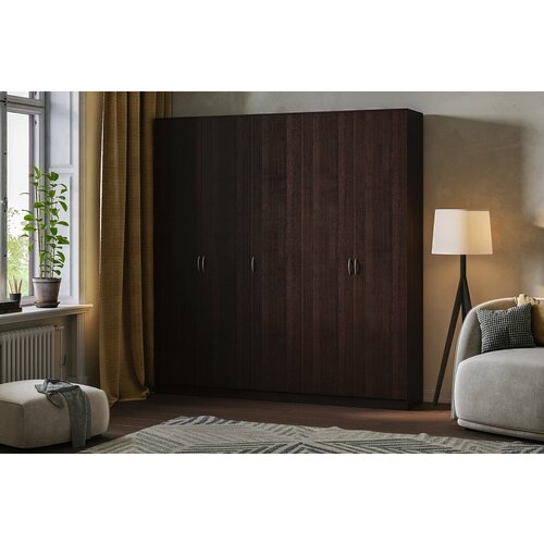 Шкаф распашной Лайт-5 Венге для одежды пятидверный 200*200*40 Мегамебель