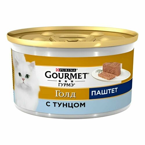 Влажный корм Gourmet Gold, для кошек, паштет со вкусом тунца (2шт по 85г)