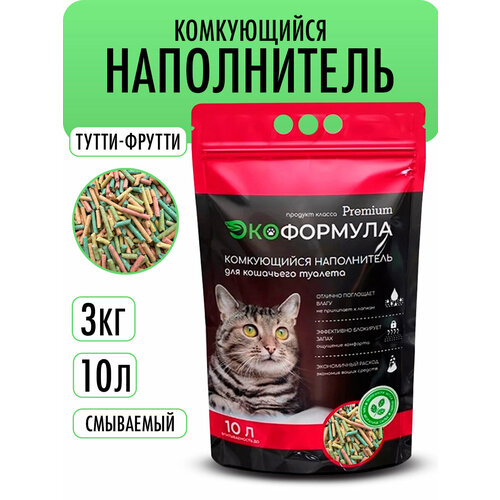 Наполнитель для кошачьего туалета комкующийся тофу Экоформула 3 кг