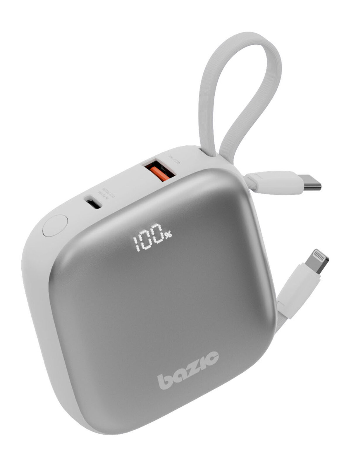 Energea АКБ Bazic GoPower Fusion 10000 4in1 USB-C+A +USB-C/Lighning cables PD20W Display Vanilla