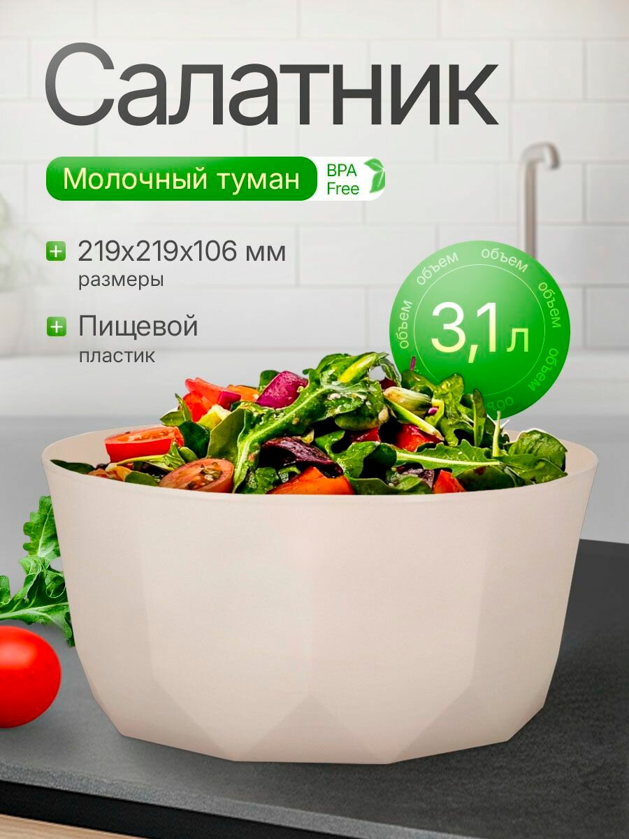 Салатник Plast Team Stockholm, 3,1л, пластик, для посудомойки