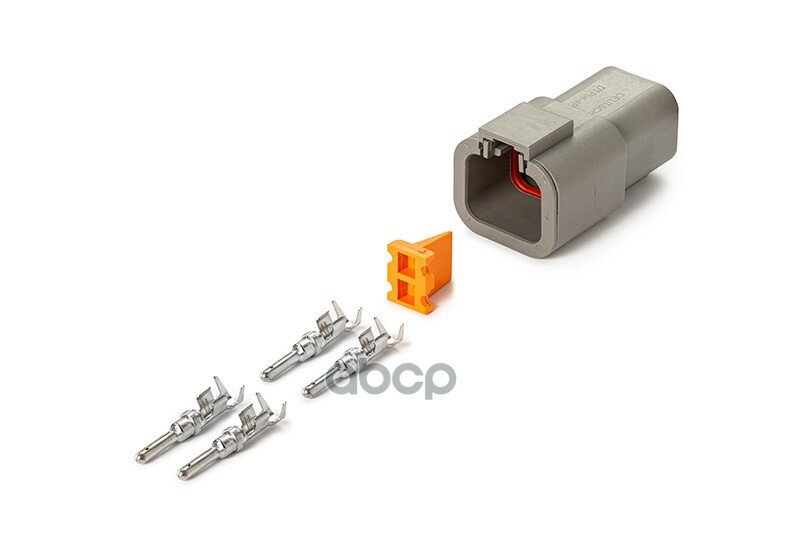 AX8394S Разъем Deutsch DTP04-4P (4pin) 4 контакта под сечение провода 0.5-0.8 мм для ГАЗ, КАМАЗ, МАЗ Cargen арт. AX8394S